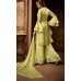 LIME GREEN PALAZZO STYLE EID DRESS WITH FLARED SLEEVES 